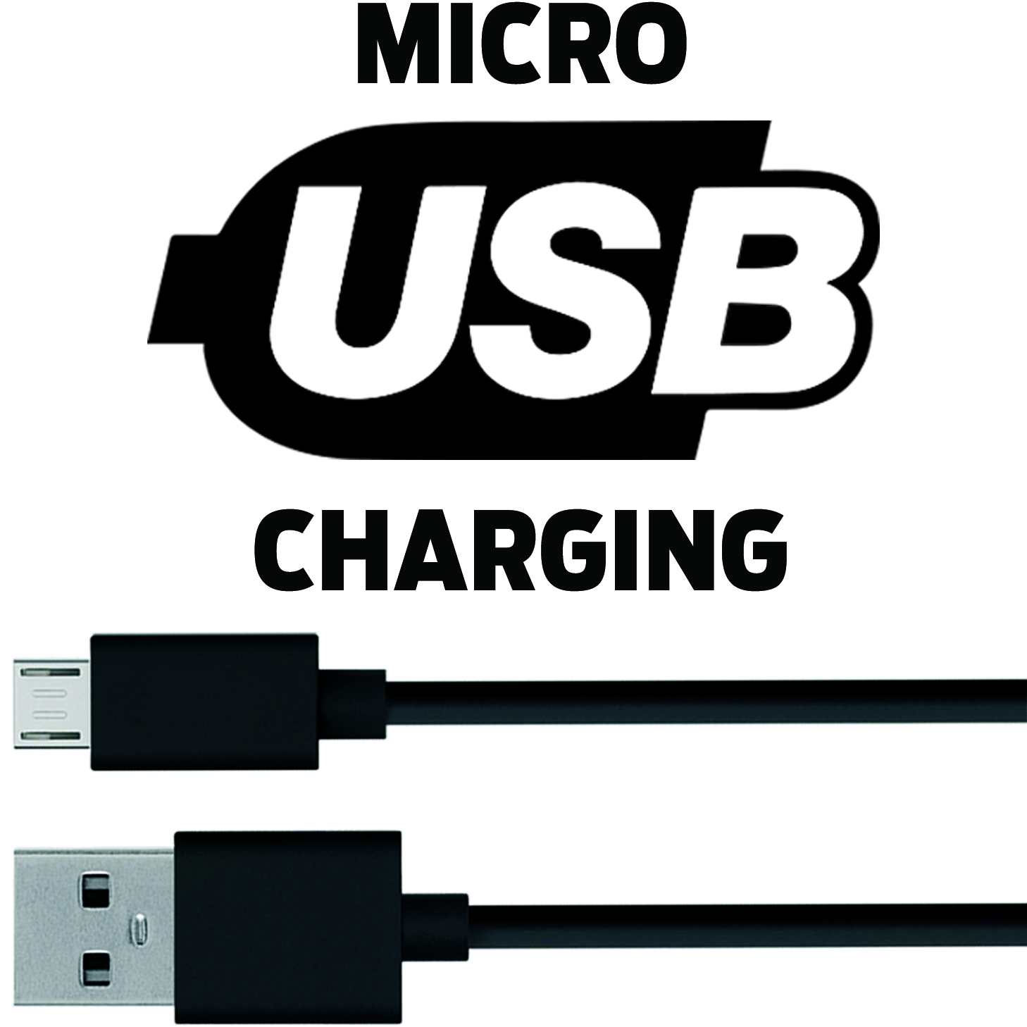 charges via micro usb