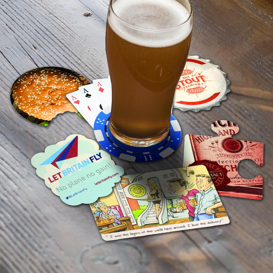 Tapis à bière de forme personnalisée