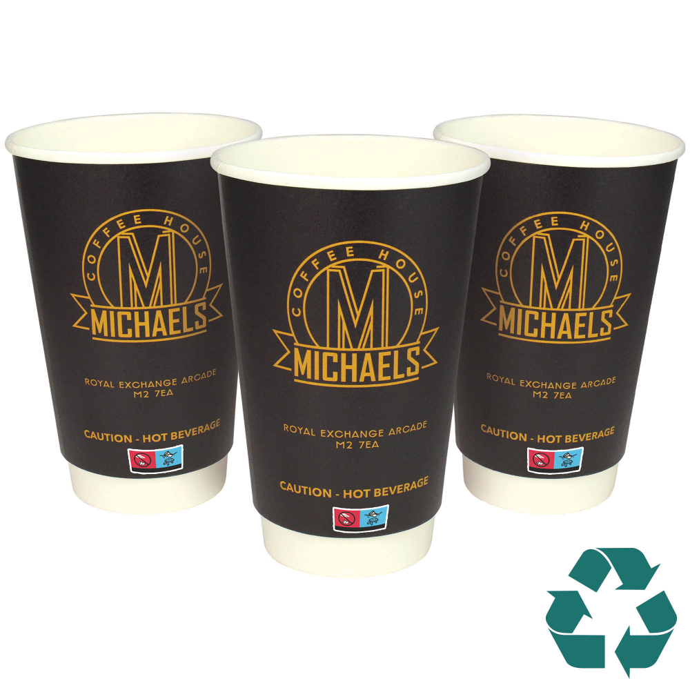Gobelet en papier recyclable à double paroi - Couleur (16oz/455ml)