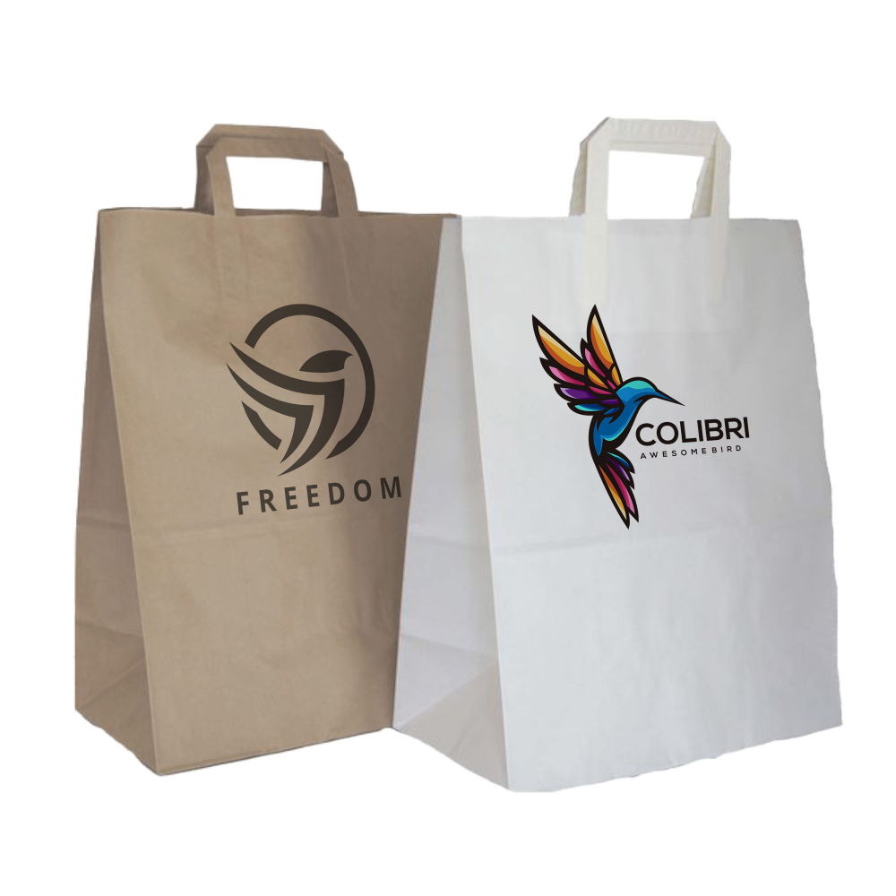 Flat Handle Paper Bag (22x18x8cm)