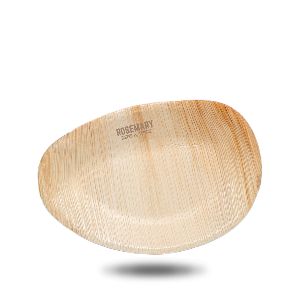 Plat ovale en feuilles de palmier (25x16cm)