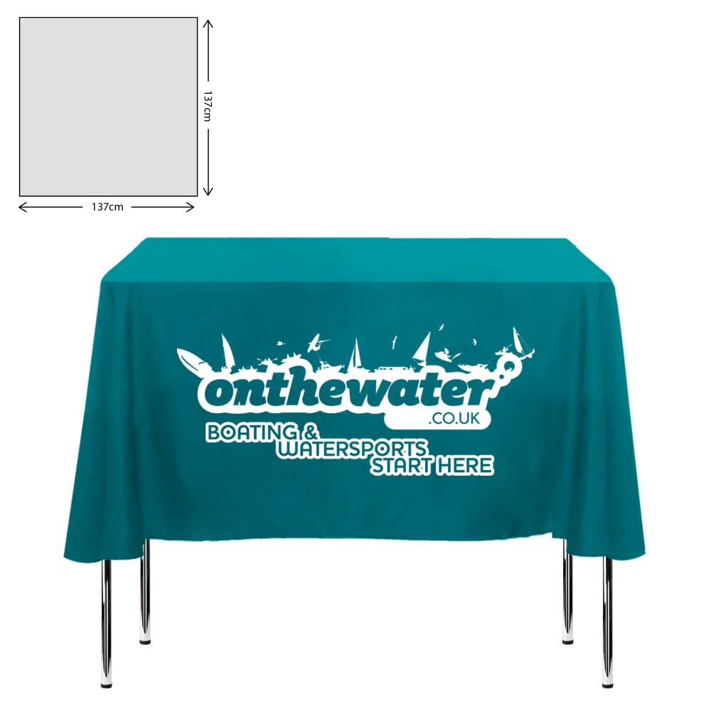 Nappe en tissu de qualité supérieure - carrée - 138x138cm (table de 3 pieds de haut - chute courte)