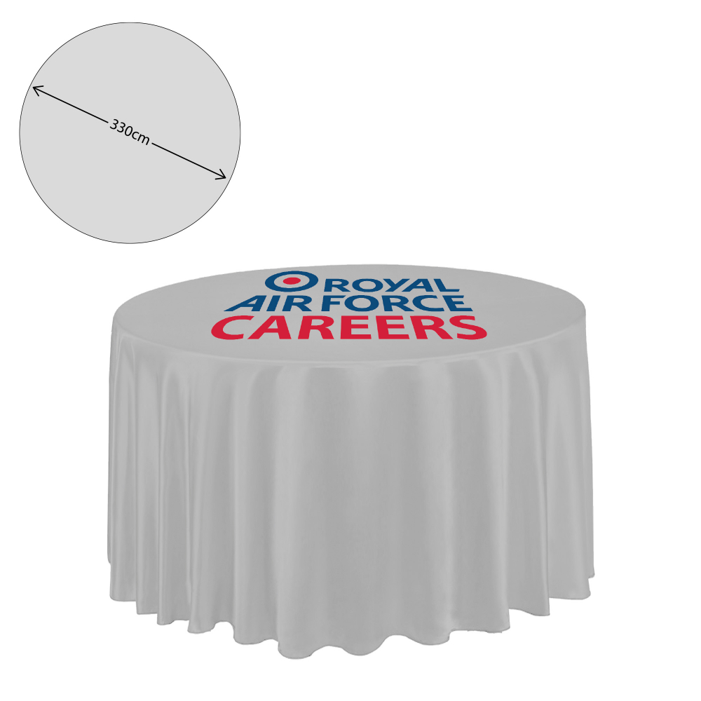 Nappe en tissu de qualité supérieure - ronde - 328 cm (table de 2,5 m - chute complète)