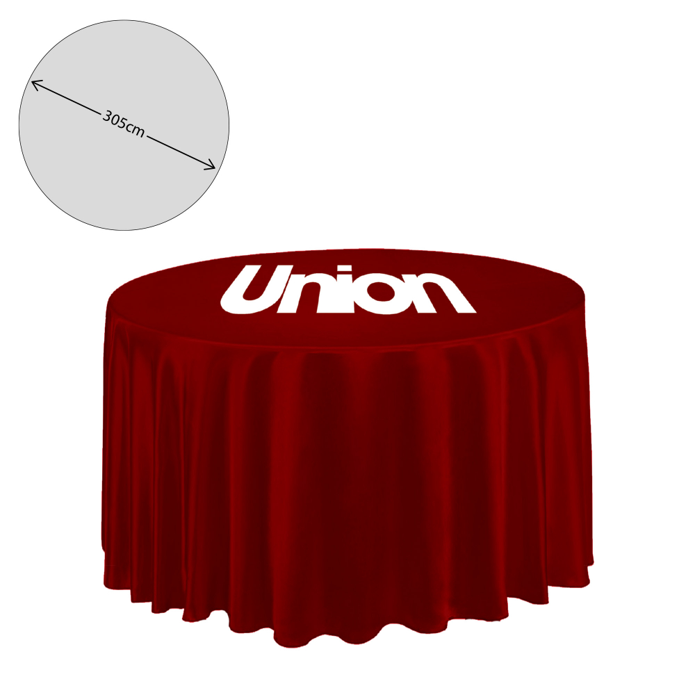Nappe en tissu de qualité supérieure - ronde - 305 cm (table de 1,5 m - chute totale)
