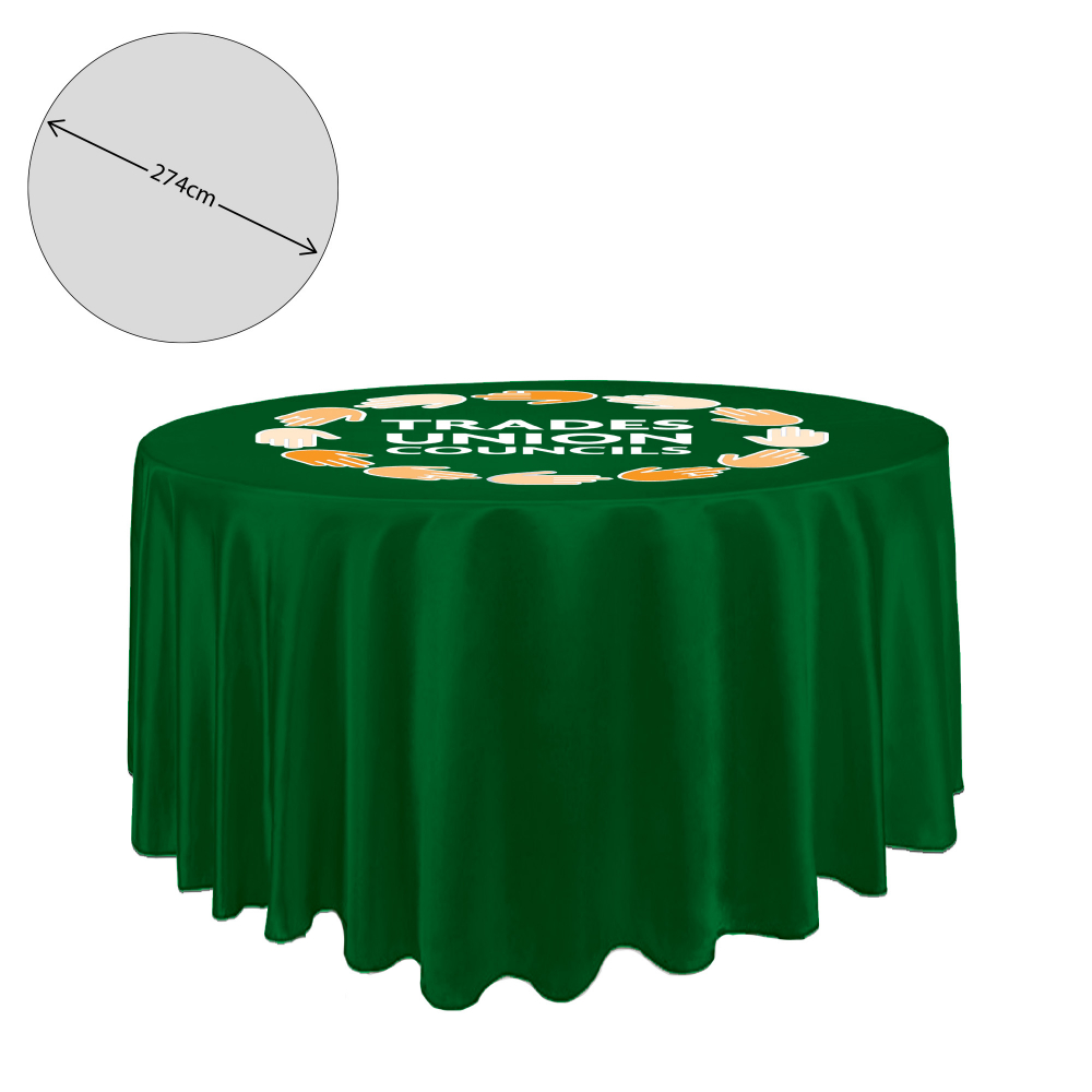 Nappe en tissu de qualité supérieure - ronde - 275 cm (table de 4 pieds - chute complète)