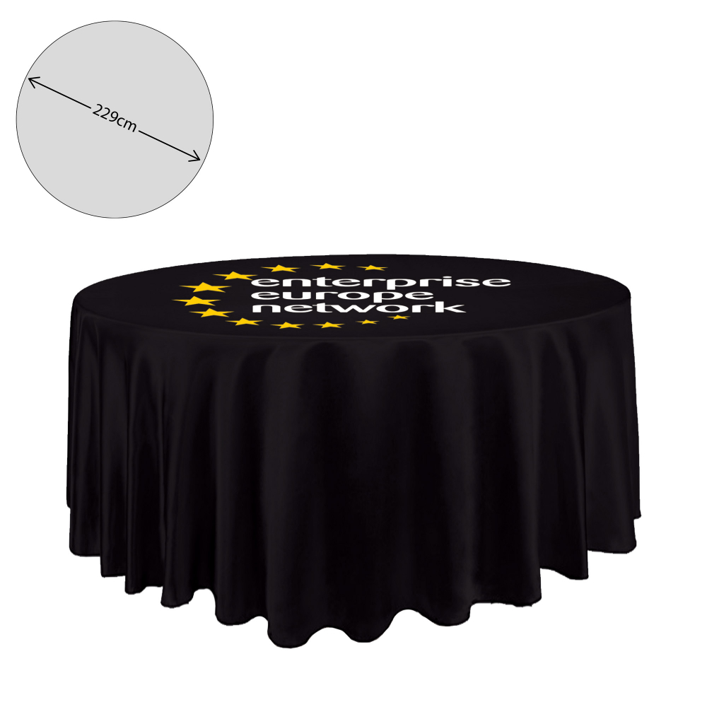 Nappe en tissu de qualité supérieure - ronde - 229 cm (table haute de 2 pieds - chute complète)