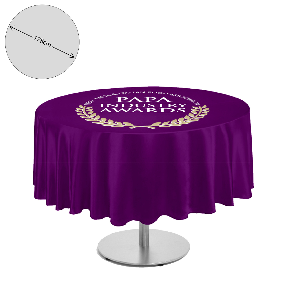 Premium Fabric Tablecloth - Round - 178cm (2ft High Table - Mid Drop)