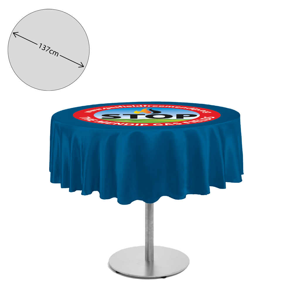 Nappe en tissu de qualité supérieure - ronde - 138 cm (table de 2 pieds de haut - chute courte)