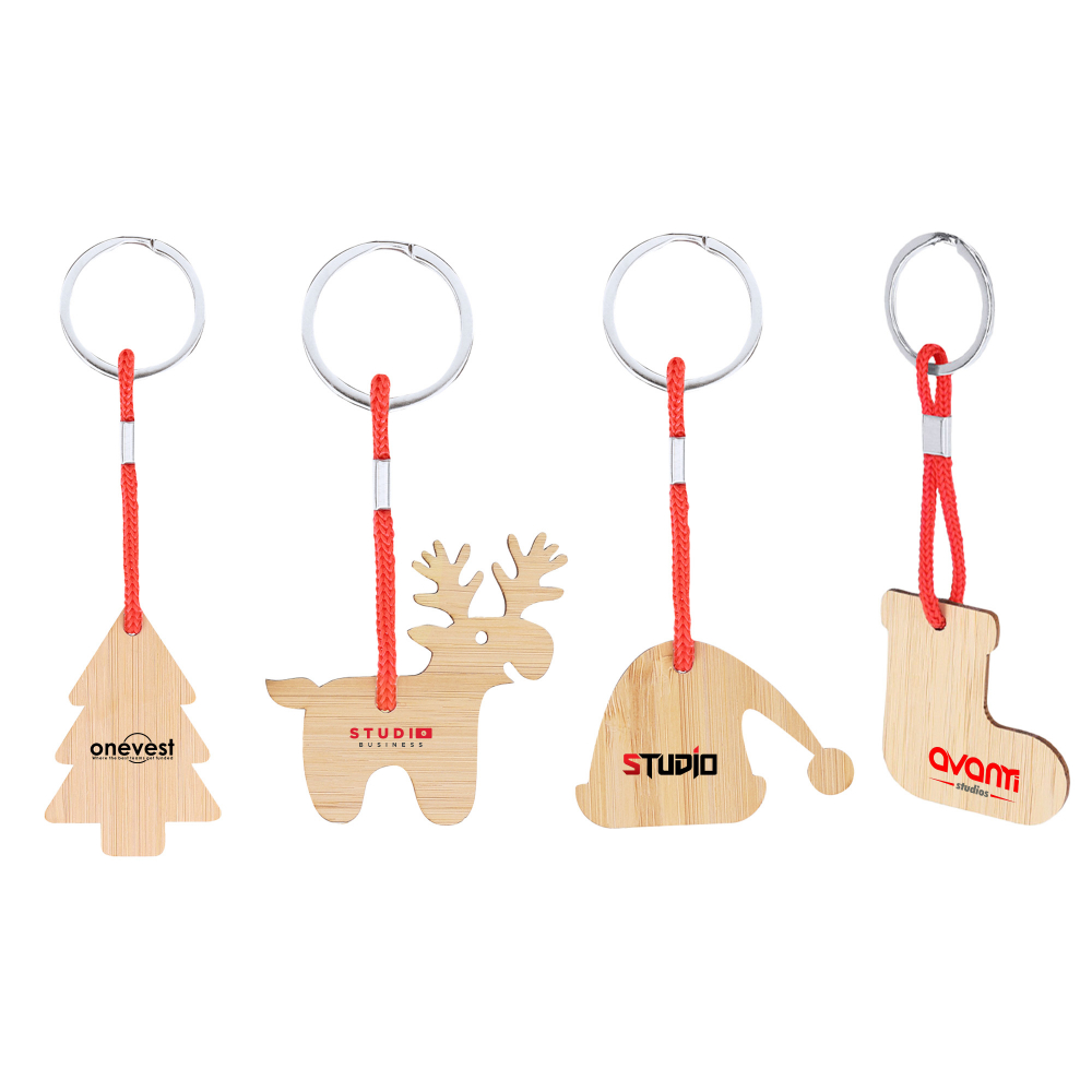 Christmas Bamboo Keyrings