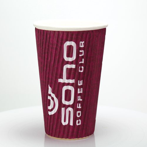 Gobelet en papier ondulé - couleur (16oz/455ml)