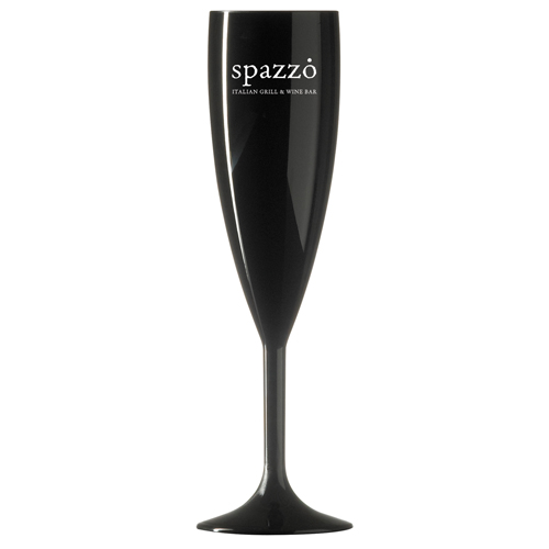 Flûte à Champagne en plastique réutilisable (187ml/6.6oz) Noir et Blanc