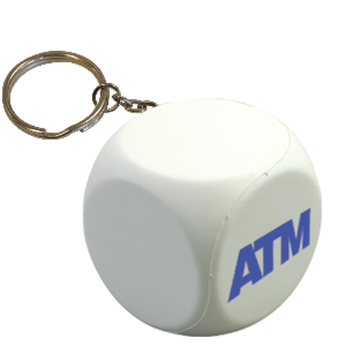 Stress Decision Dice Keyring (No Dots)