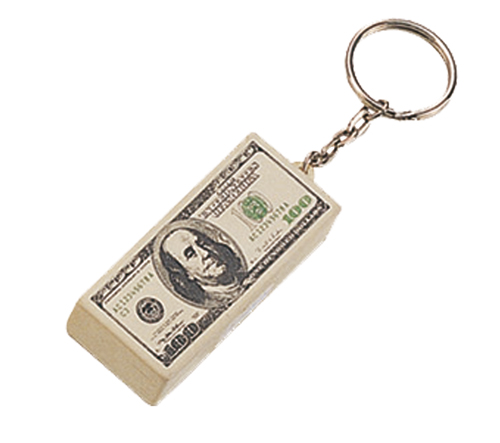 Stress Money Note Dollar Keyring